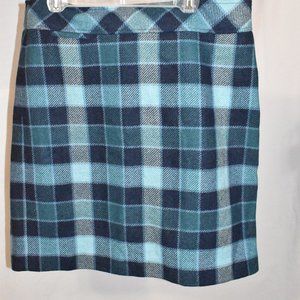 LL Bean Favorite Fit Plaid Wool Skirt for Women